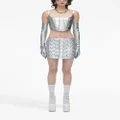 Marc Jacobs Puffy leather miniskirt - Silver