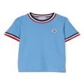 Moncler Enfant logo-embroidered cotton T-shirt - Blue