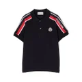 Moncler Enfant logo-patch side-stripe polo shirt - Blue