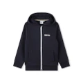 BOSS Kidswear logo-print hooded jacket - Blue