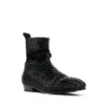 Philipp Plein crystal-embellished suede boots - Black