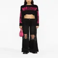 Just Cavalli logo-embroidered knitted top - Black
