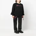 Just Cavalli logo print-embellished jersey-fleece sweatshirt - Black