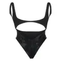Mugler corseted cut-out swimsuit - Black