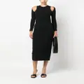 Dsquared2 cut-out ribbed-knit midi dress - Black