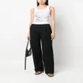 Alexander Wang logo-waistband straight-leg trousers - Black