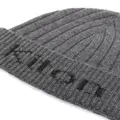 Kiton intarsia-knit logo cashmere beanie - Grey