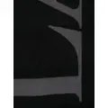 Lanvin logo-intarsia knitted scarf - Black