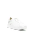 Emporio Armani calligraphy-print leather sneakers - White