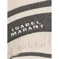 ISABEL MARANT logo-embroidered knit scarf - Neutrals