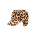 Mini Rodini leopard-pattern fleece cap - Neutrals