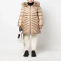 Moncler contrast-collar quilted coat - Neutrals