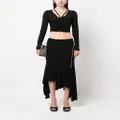 Blumarine side-slit draped midi skirt - Black