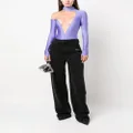 Mugler Illusion asymmetric bodysuit top - Purple