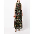 Rachel Gilbert Lotus floral-embroidery maxi dress - Black