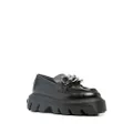 Casadei chain-link leather loafers - Black