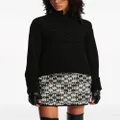 Karl Lagerfeld logo-appliqué knitted jumper - Black