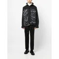 sacai graphic-print drawstring lightweight jacket - Black