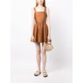 alice + olivia Saige lace-up minidress - Brown