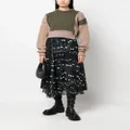 sacai graphic-print belted midi skirt - Black