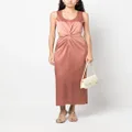 Nanushka Lucca cut-out satin dress - Brown