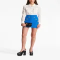 Balmain buttoned-embossed knit miniskirt - Blue