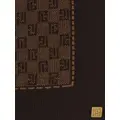 Balmain monogram-pattern fine-knit scarf - Brown