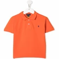 Ralph Lauren Kids embroidered logo polo shirt - Orange