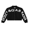Dolce & Gabbana Kids logo-print bomber jacket - Black