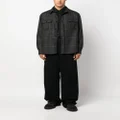 Brioni check-print knitted shirt jacket - Black