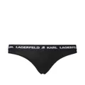 Karl Lagerfeld logo-waistband thong - Black