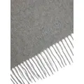 Corneliani logo-embroidered cashmere scarf - Grey
