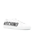 Moschino logo-print leather sneakers - White