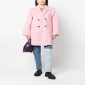 GANNI notched-lapels double-breasted coat - Pink
