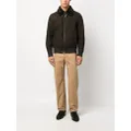 Brioni shearling-collar leather jacket - Brown