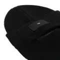 Y-3 logo-patch ribbed-knit balaclava - Black