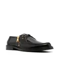 Moschino logo-print zipped leather loafers - Black
