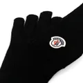 Moncler logo-patch virgin-wool gloves - Black
