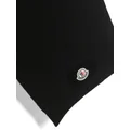 Moncler logo-patch virgin-wool scarf - Black