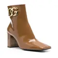 Dolce & Gabbana 90mm logo-plaque leather boots - Brown