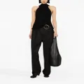 Victoria Beckham pleated wool wrap trousers - Black