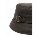 Barbour buckle-detail waxed bucket hat - Green