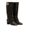 Dolce & Gabbana 60mm logo-plaque leather boots - Brown
