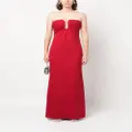 Roland Mouret draped-detail strapless maxi dress - Red