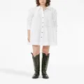 GANNI pointed-collar organic cotton shirtdress - White