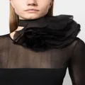 Nina Ricci floral-embellished silk necklace - Black