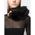 Nina Ricci floral-embellished silk necklace - Black