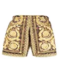 Versace Baroccodile-print swim shorts - Brown