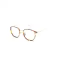 Linda Farrow tortoiseshell-trim round-frame glasses - Gold