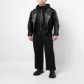 STUDIO TOMBOY zip-up hooded leather jacket - Black
